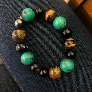 Mother Earth tigers eye and turquoise bracelet